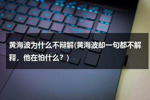 黄海波为什么不辩解(黄海波却一句都不解释，他在怕什么？)（黄海波道歉）-第1张图片-九妖电影