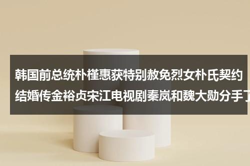 韩国前总统朴槿惠获特别赦免烈女朴氏契约结婚传金裕贞宋江电视剧秦岚和魏大勋分手了吗（韩国总统朴槿惠朴槿惠）-第1张图片-九妖电影