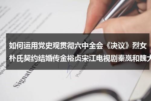如何运用党史观贯彻六中全会《决议》烈女朴氏契约结婚传金裕贞宋江电视剧秦岚和魏大勋分手了吗（如何把党史精神发挥到工作中）-第1张图片-九妖电影