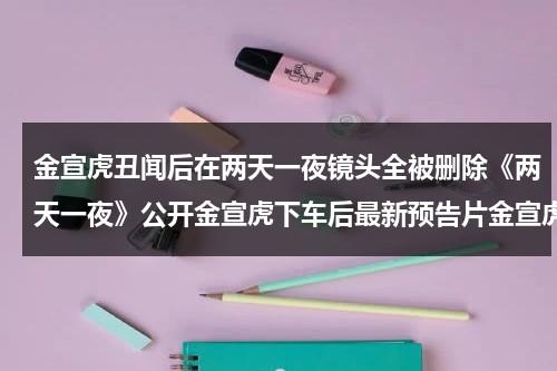 金宣虎丑闻后在两天一夜镜头全被删除《两天一夜》公开金宣虎下车后最新预告片金宣虎友人爆料：前女友称金宣虎逼迫其堕胎是谎言金宣虎塌房事件始末（我的时代你的时代 acfun）-第1张图片-九妖电影