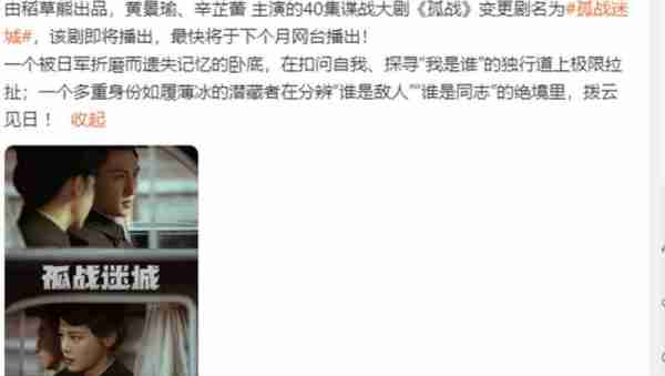 即将开播！40集谍战剧来袭，全员演技在线，导演实力不俗，要火了（电视连续剧谍战片全集）-第3张图片-九妖电影