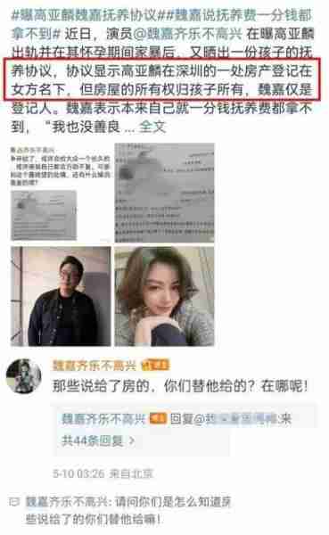 又反转了!高亚麟想和魏嘉复合并答应给孩子上户口，魏嘉回应打脸（高亚麟的妻子）-第6张图片-九妖电影