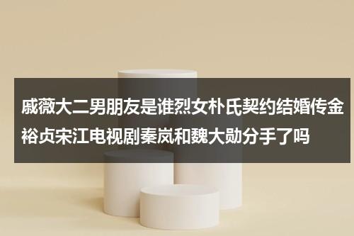 戚薇大二男朋友是谁烈女朴氏契约结婚传金裕贞宋江电视剧秦岚和魏大勋分手了吗（戚薇男前男友）-第1张图片-九妖电影