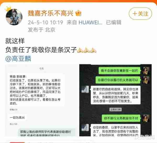 后续！高亚麟回应了，愿为孩子负责，还想和魏嘉在一起，被拒绝了（高亚麟?）-第1张图片-九妖电影