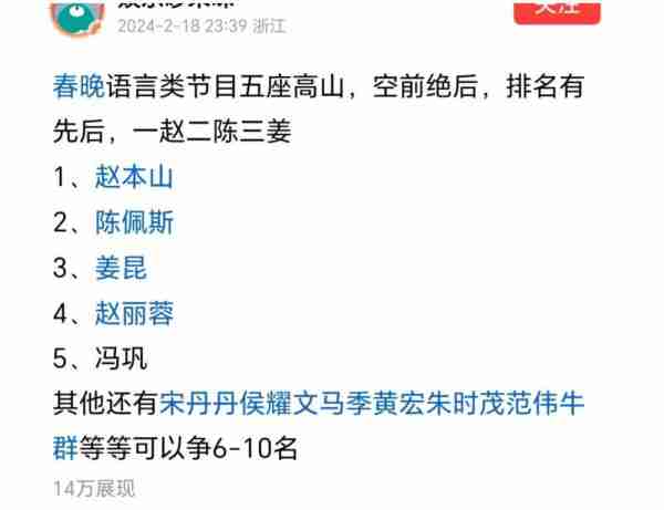 春晚历史上贡献最大的演员是谁？姜昆排第二的话，没人敢说第一-第1张图片-九妖电影