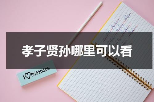 孝子贤孙哪里可以看-第1张图片-九妖电影