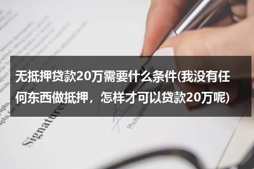 无抵押贷款20万需要什么条件(我没有任何东西做抵押，怎样才可以贷款20万呢)（无抵押贷款20万需要担保人吗）-第1张图片-九妖电影