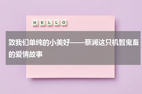 致我们单纯的小美好——蔡澜这只机智鬼畜的爱情故事（蔡澜全集）-第1张图片-九妖电影