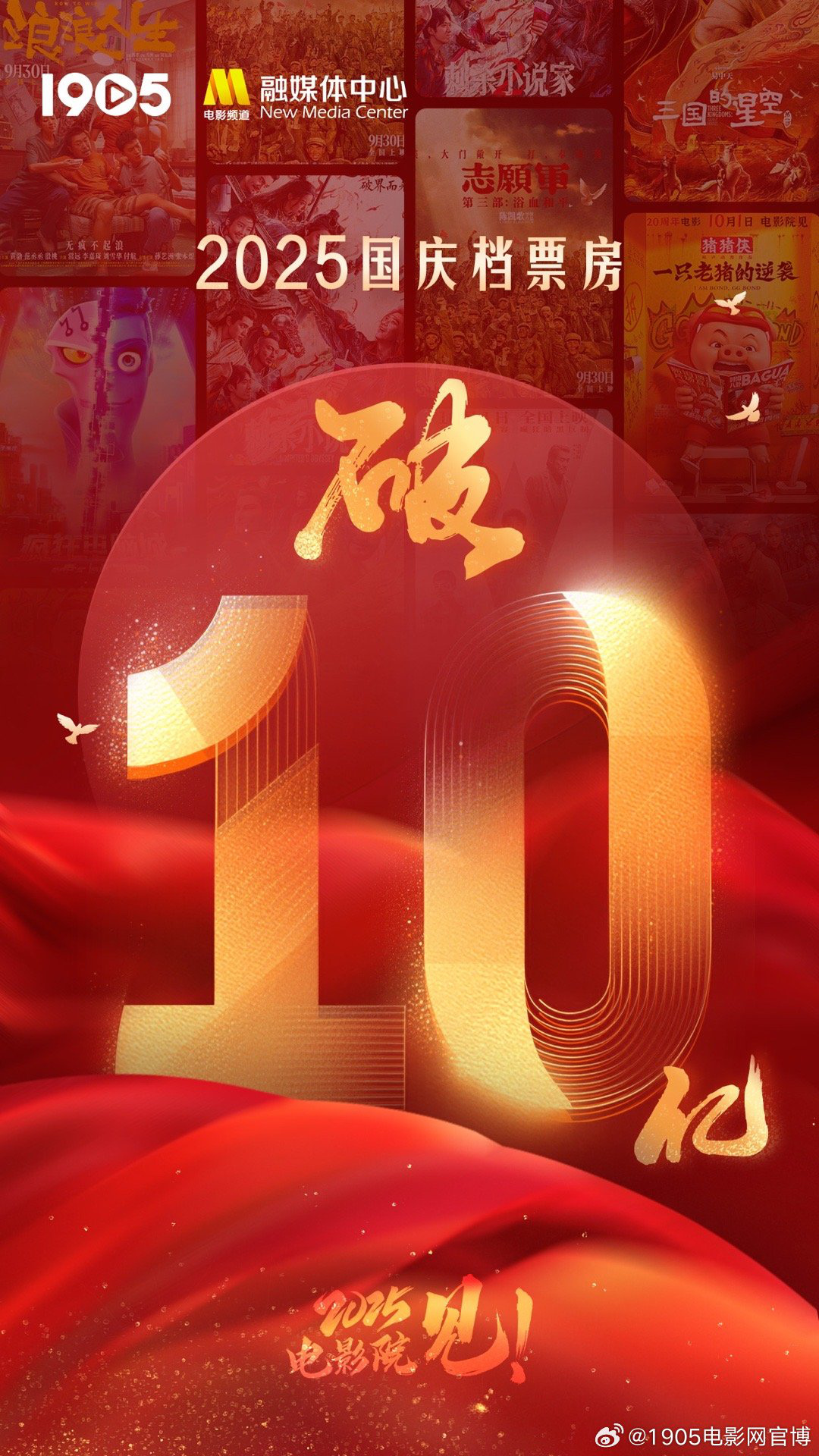 2025国庆档票房破10亿 《志愿军3》《731》超2亿-第1张图片-旧杳电影网