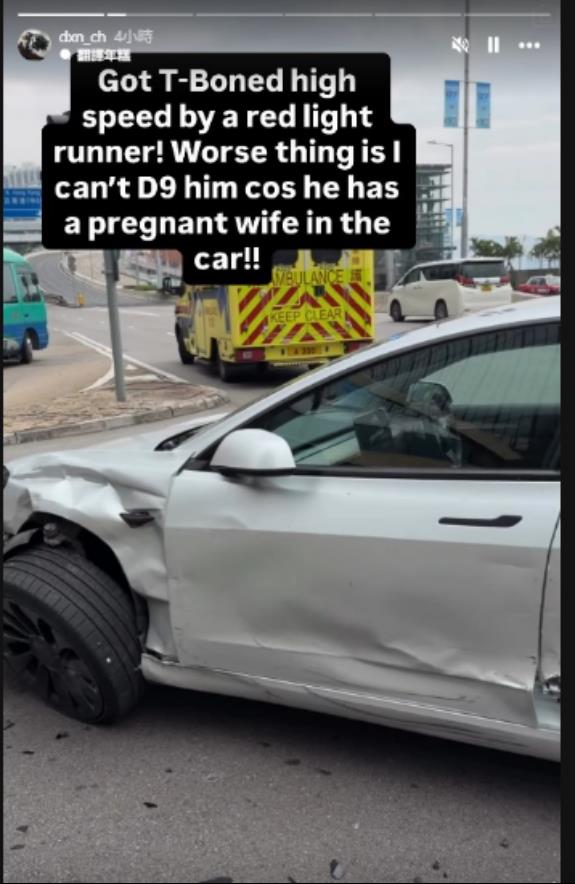 突发！香港炫富女星老公出车祸，紧急就医, 车被拦腰撞击损坏严重-第2张图片-旧杳电影网