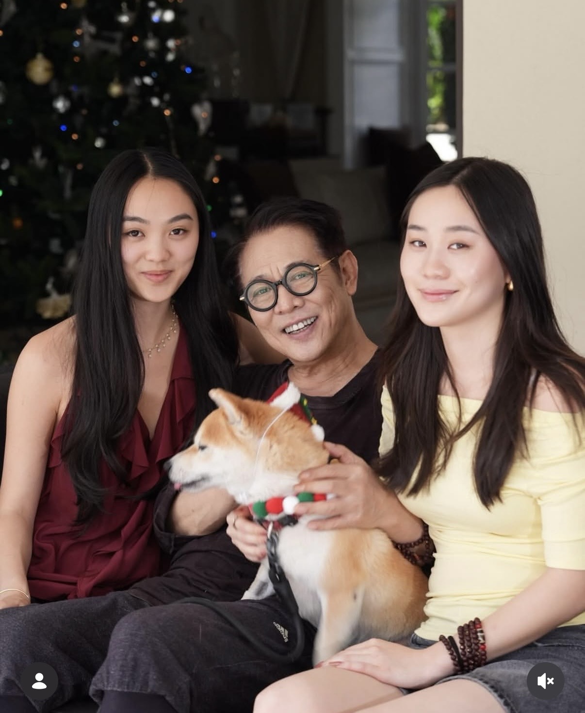 李连杰回新加坡过圣诞，抱狗与俩女儿在别墅庆祝，利智也在没露脸-第2张图片-旧杳电影网