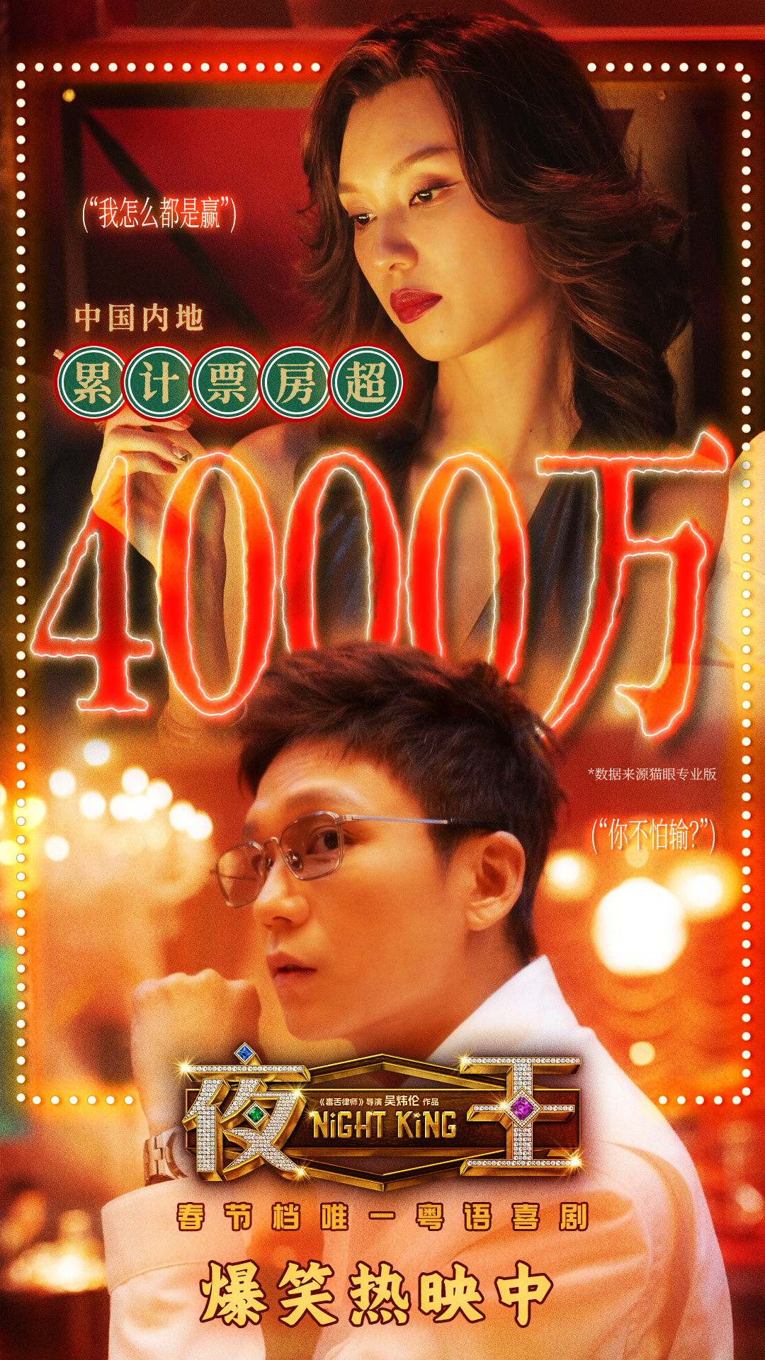 《夜王》票房破4000万 黄子华佛山路演变“梗王”-第1张图片-旧杳电影网